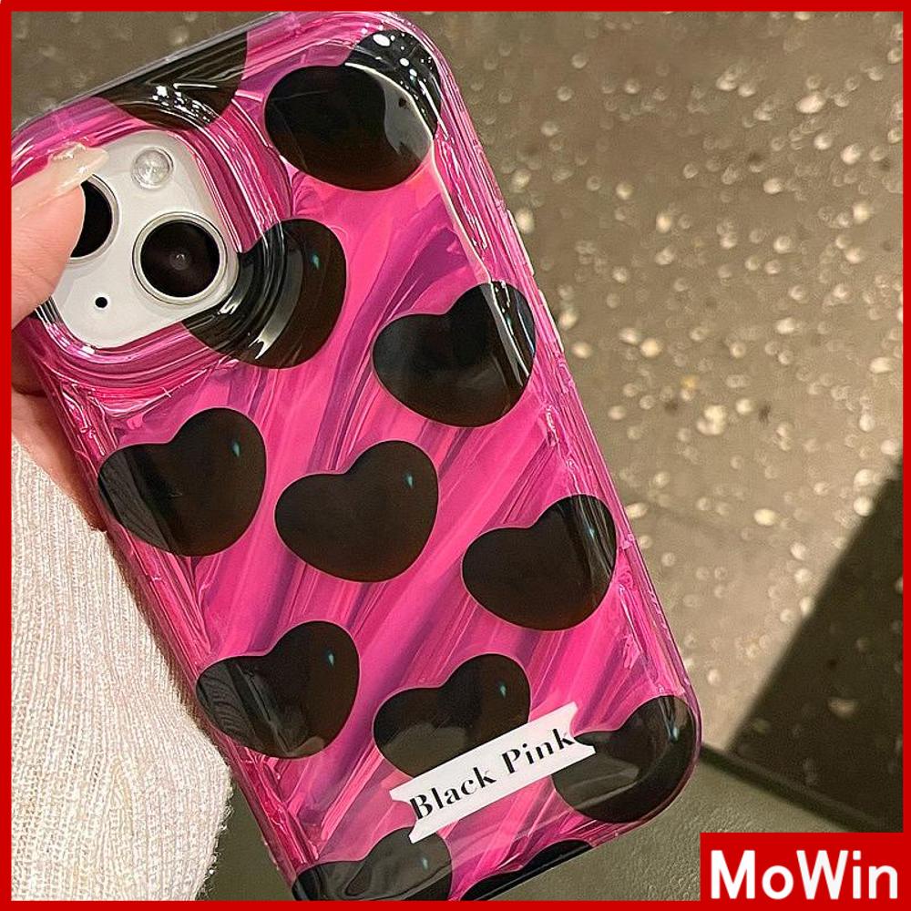 Case iPhone 14 Pro Max iPhone Case Laser Reflektif Bening Case TPU Soft Case Airbag Shockproof Hitam Sederhana Hati Kompatibel dengan iPhone 13 Pro Max 12 Pro Max 11 Xr Xs Max 7 8Plus