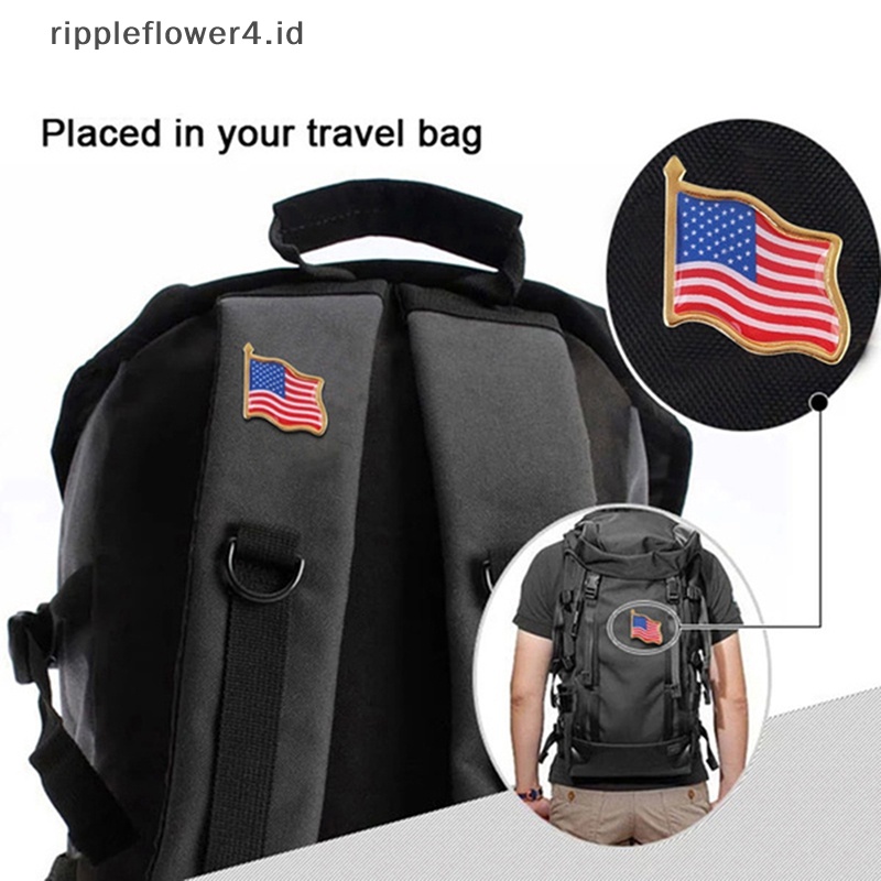 {rippleflower4.id} Bendera Amerika Lapel Melambai Pin Bangga USA Tie Tack Badge Bag Bros Dekorasi Hadiah~