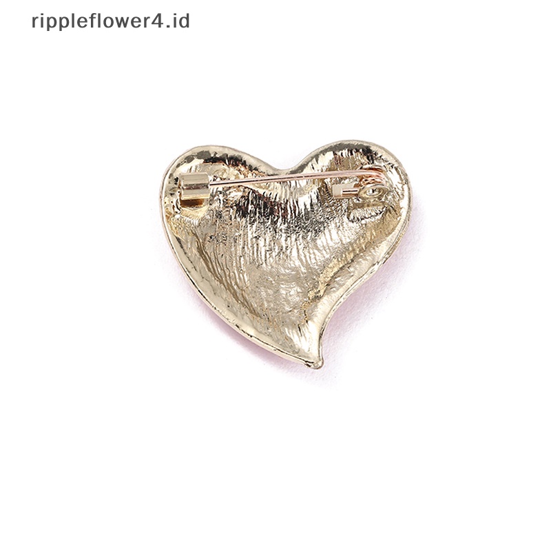 {rippleflower4.id} Bros Berlian Imitasi Cinta Hati Untuk Lady Klasik Pesta Kantor Bros Pin Hadiah~