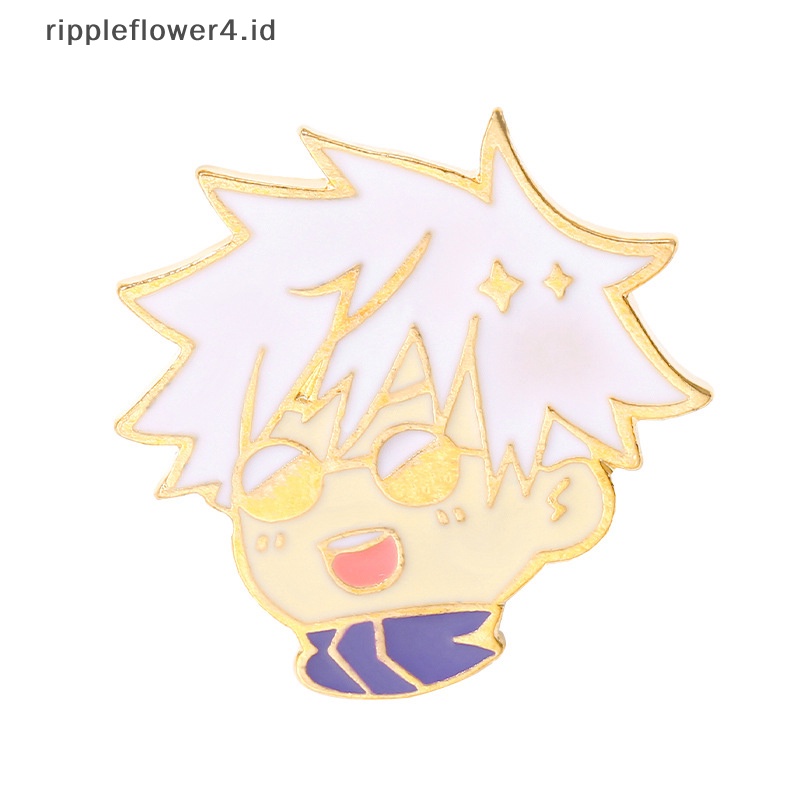 {rippleflower4.id} Jujutsu Kaisen Chibi Enamel Pin Gojo Satoru Itadori Yuji Bros Custom Kerah Lencana Kartun Lucu Perhiasan Hadiah Untuk Teman~