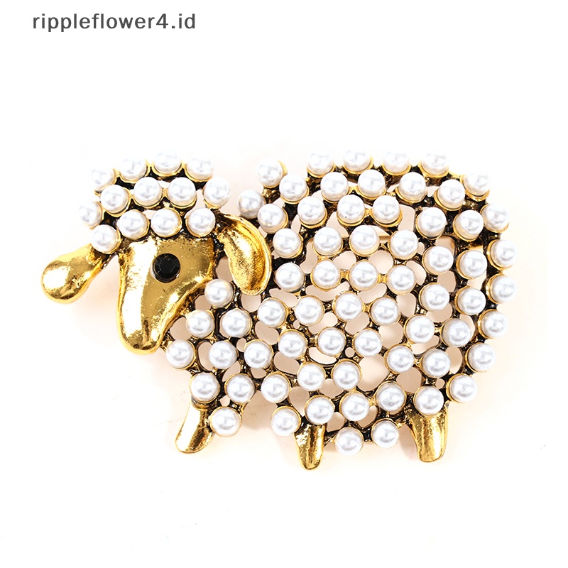 {rippleflower4.id} Bros Mutiara Domba Untuk Wanita Indah Hewan Pesta Kasual Bros Pin Hadiah~