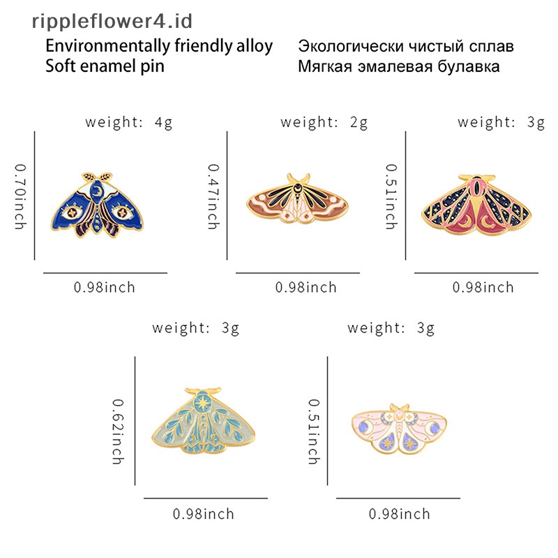 {rippleflower4.id} Warna Enamel Pin Art Paing Serangga Tas Bros Kerah Lencana Kartun Perhiasan~