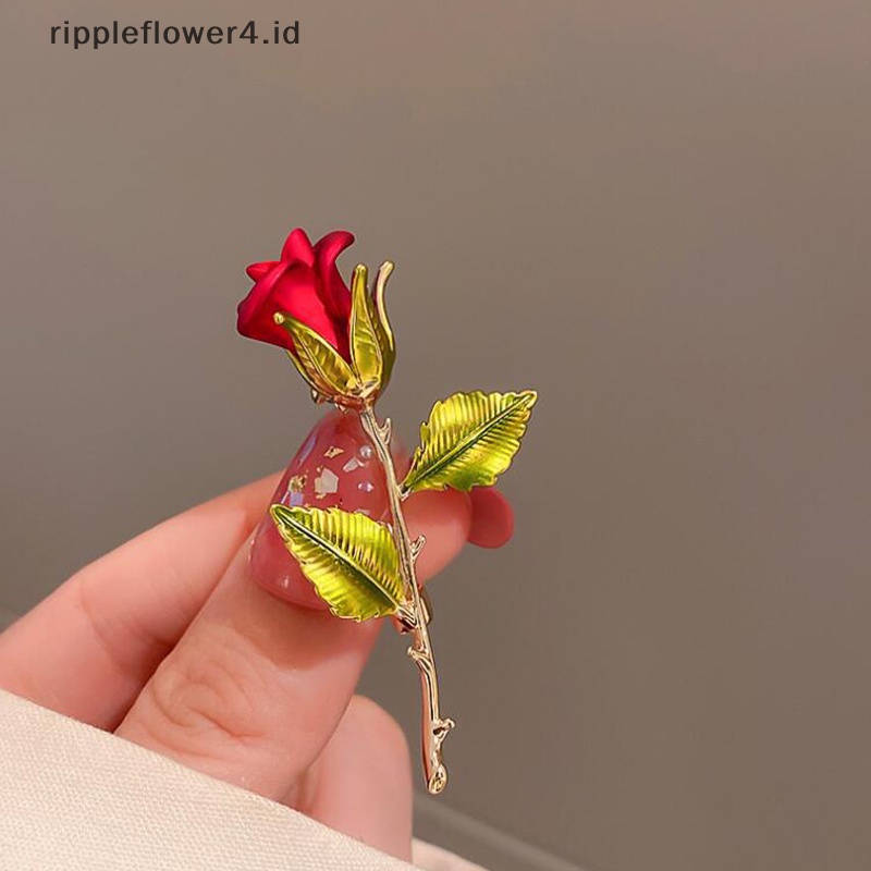 {rippleflower4.id} Bros Bunga Mawar Cantik Kreatif Koleksi Untuk Wanita Lady Pin Bunga Elegan Musim Panas Desain Pesta Valene Hadiah Hari~