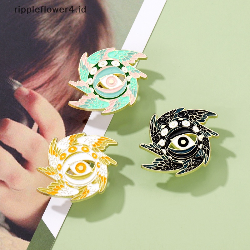 {rippleflower4.id} Fashion Mata Horus Seraph Sayap Lencana Bros Pin Untuk Ransel Lapel Pin Hadiah Pesta~