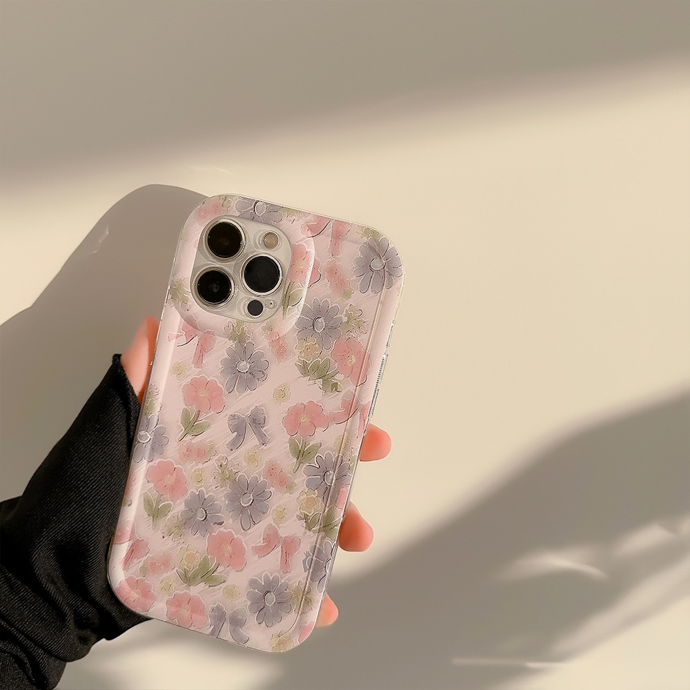 IPHONE Musim Panas Gaya Perancis Ponsel Case Tender Floral Transparan Anti-Jatuh Cover Pelindung Untuk Iphone11 12 13 14 PLUS PRO MAZ