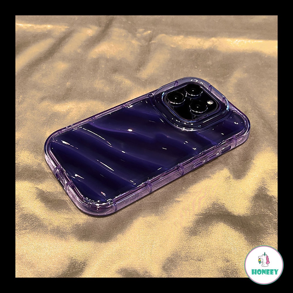 Casing Motif Gelombang Transparan Untuk iPhone 14 Pro Max13 12 11 Pro Max X XR XS Max7 8 Plus Soft Cover Tahan Guncangan Anti Jatuh