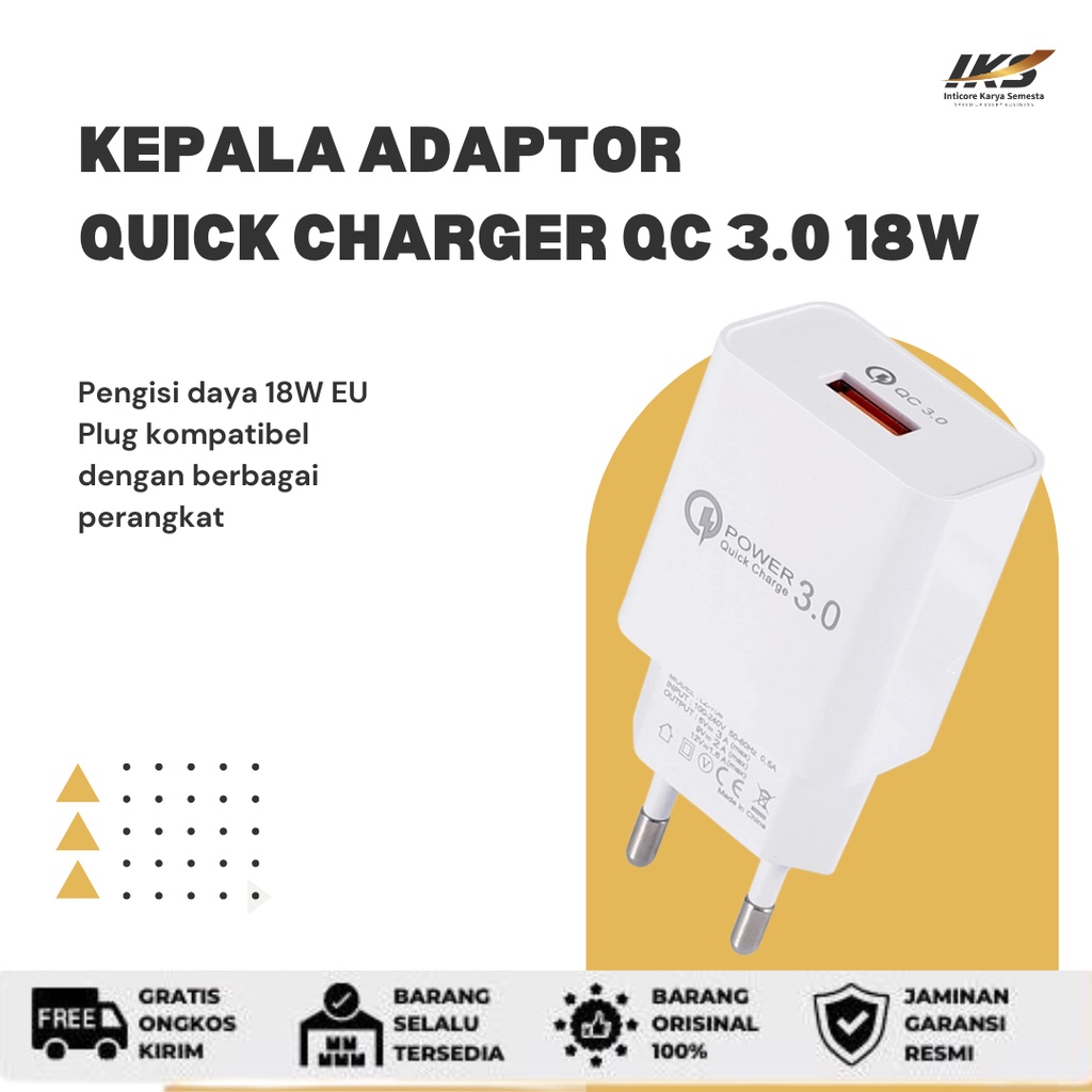 Kepala Adaptor Quick Charger QC 3.0 18W