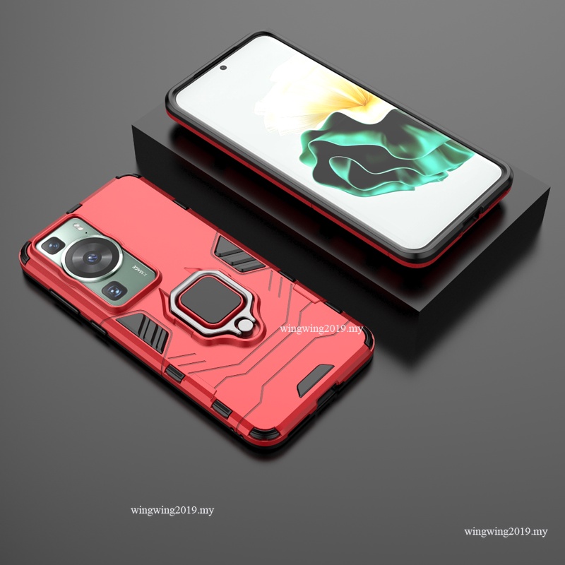Shockproof Armor Case Untuk Huawei P60 Pro Cases Stand Holder Mobil Magnetik Ponsel Penutup Belakang Untuk Huawei P60 Art Fundas Huwei P60