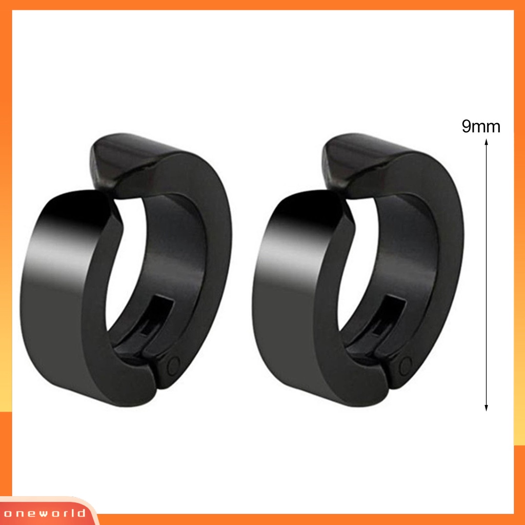 [WOD] 2pcs Anting Huggie Anti Alergi Anti-Oksidasi Stainless Steel Non-Piercing Earrings Ear Clip Untuk Pesta