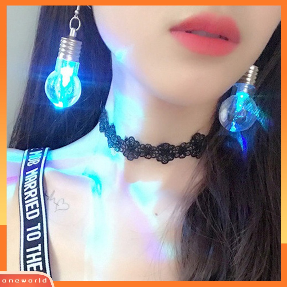 [WOD] Bola Lampu Menjuntai Warna-Warni Eye-Catching Anting Panjang Klub Dansa Wanita Perhiasan