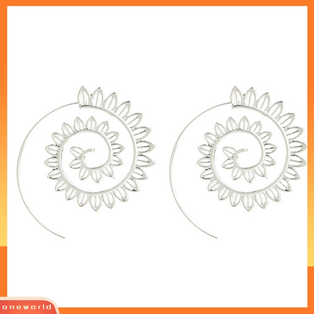 [WOD] Anting Hoop Pesta Bentuk Tetesan Air Paduan Spiral Perhiasan Eardrop Fashion Lady