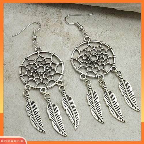 [WOD] Wanita Fashion Bohemian Dream Catcher Drop Menjuntai Anting Perhiasan Hadiah Natal