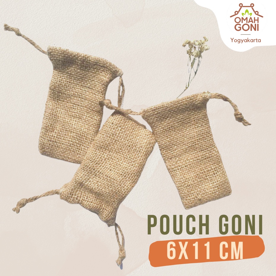 Kantong Goni 6x11 CM - Kantong Goni Rustic - Pouch Goni - Burlap Pouch