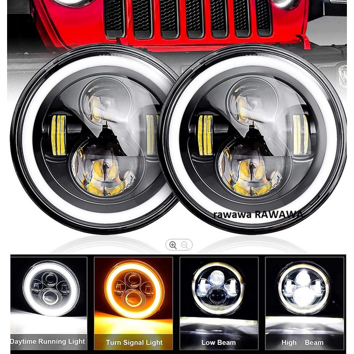 Lampu LED DAYMAKER 7 INCH 7&quot; Angel eyes Hilo Sein Jeep Wrangler Batok