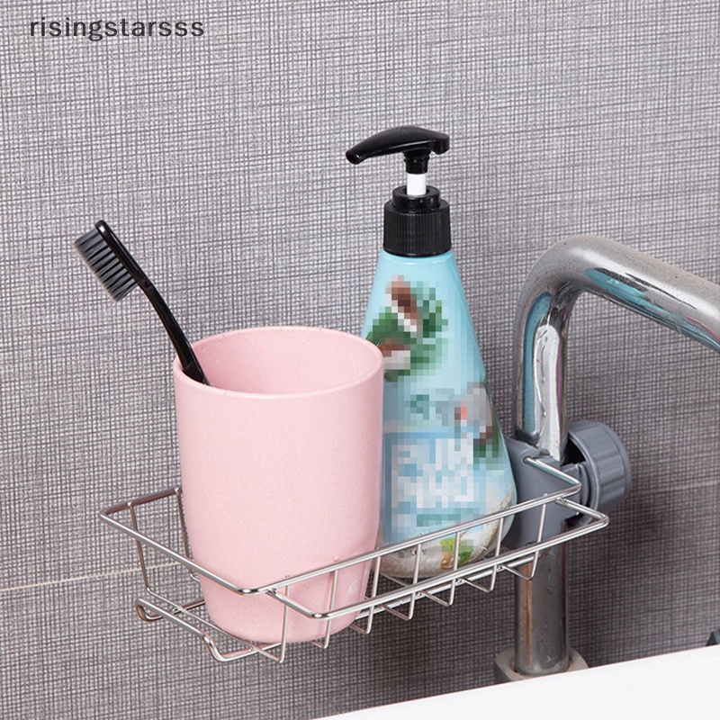 Rsid Span-new Dapur Stainless Steel Wastafel Drain Rack Spons Penyimpanan Kran Tempat Sabun Drainer Rak Handuk Shelf Organizer Aksesoris Dapur Jelly