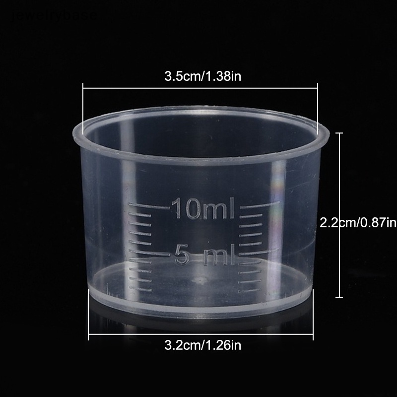 [jewelrybase] 20pcs 10ml Gelas Ukur Bening Cairan Sekali Pakai Volumetric Measurement Cup Butik