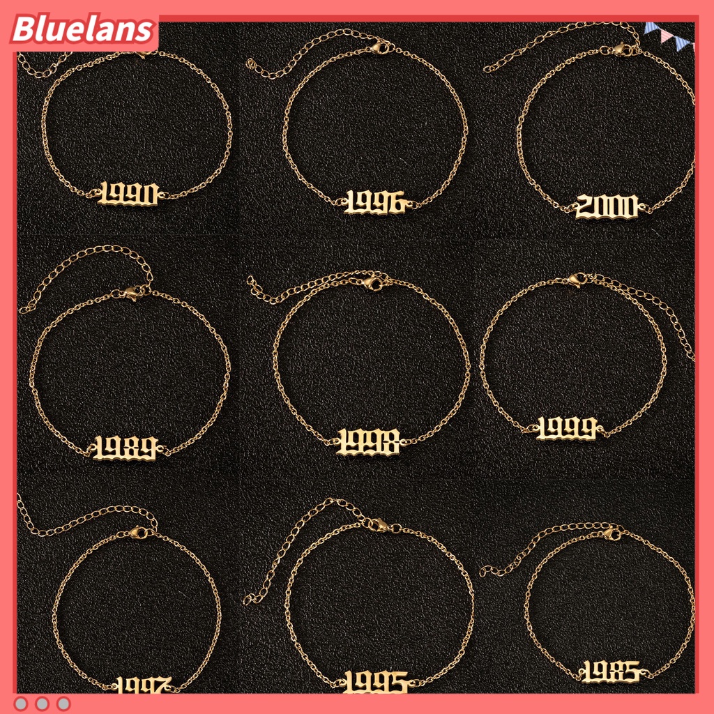 [BLS] Gelang Kaki Wanita 1980-2000 Angka Adjustable Anti Karat Lobster Clasp Gelang Kaki All Match Untuk Pantai
