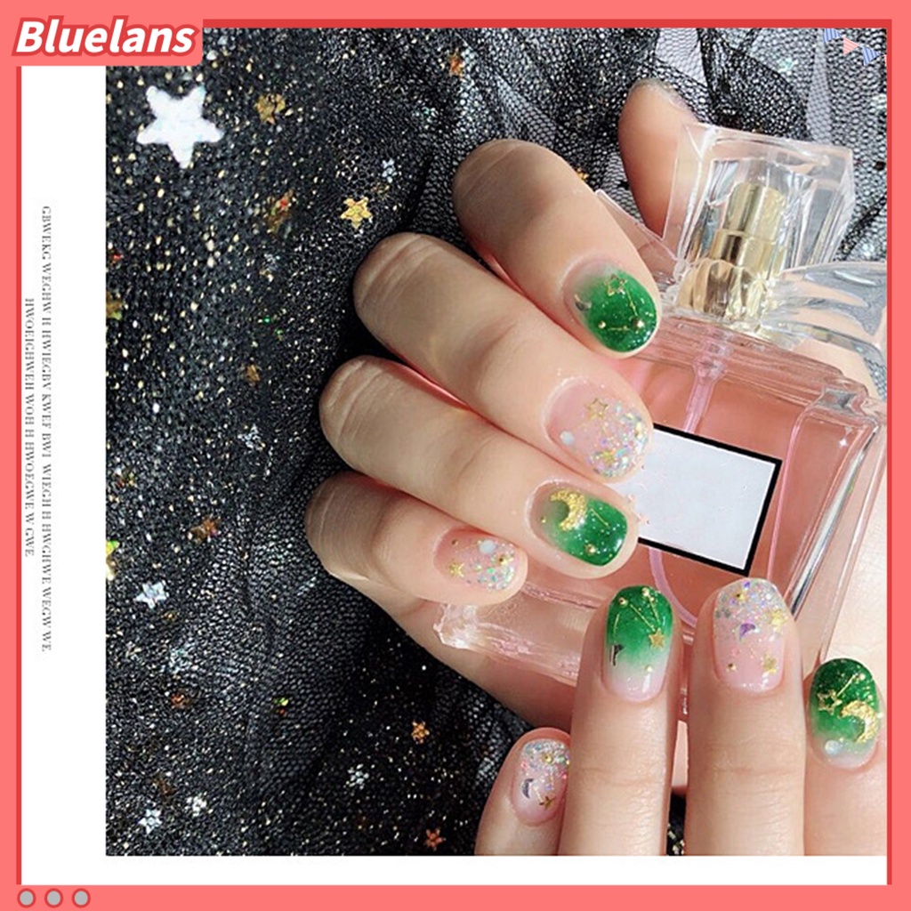 [BLM] Campuran Tembaga Lembaran Rivet Motif Bulan Bintang Nail Art Tips Sequin Decal Tool