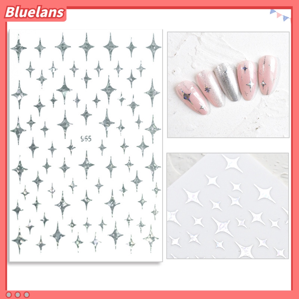 [BLM] 7pcs /Set Stiker Meteor Kuku Lem Belakang Mudah Ditempel Glitter Starlight Meteor 3D Manicure Stickers Untuk Perempuan