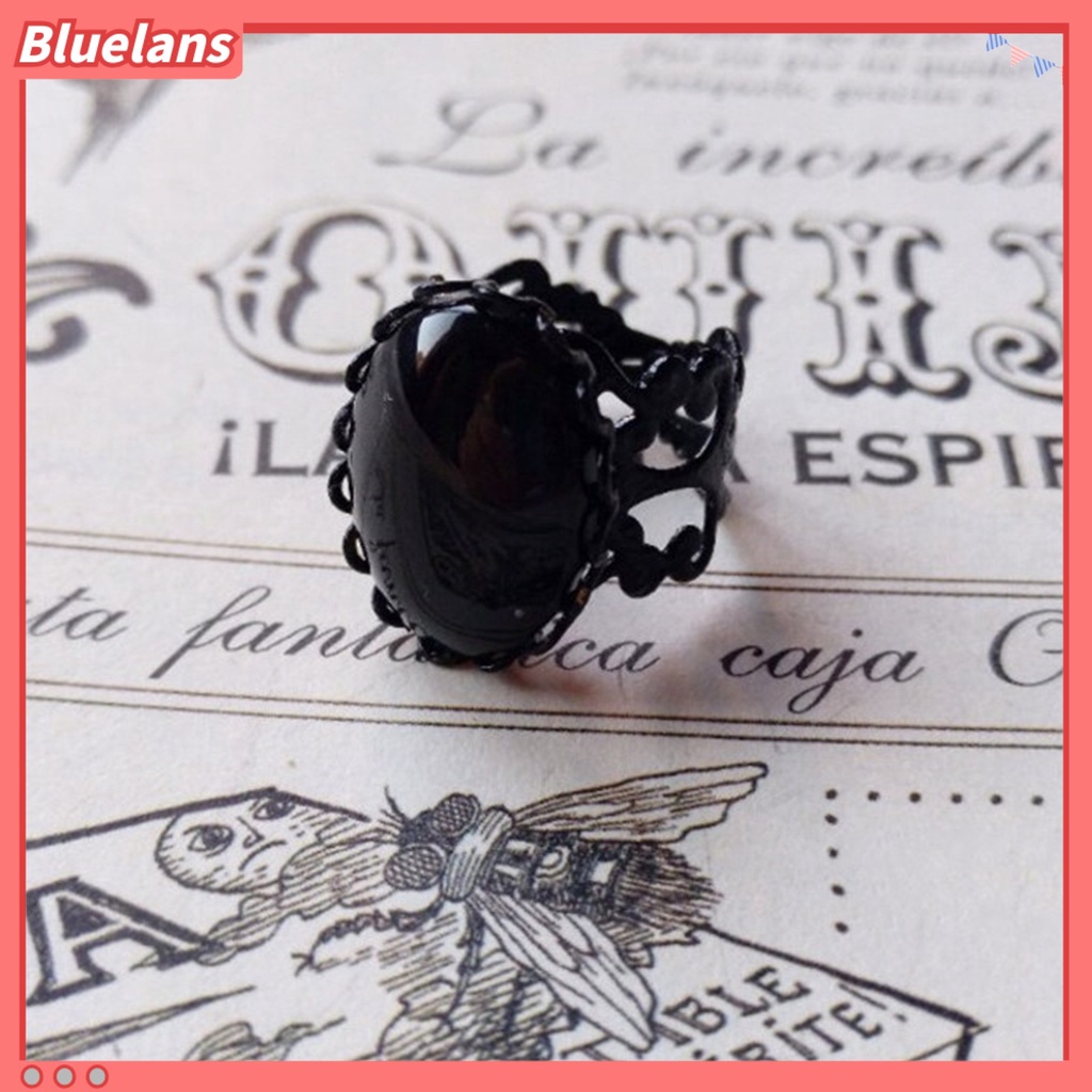 [BLS] Cincin Terbuka Kepribadian Geometris Adjustable Open Design Menawan Dekorasi Tahan Lama Vintage Gothic Merah Faux Kristal Cincin Aksesoris Perhiasan