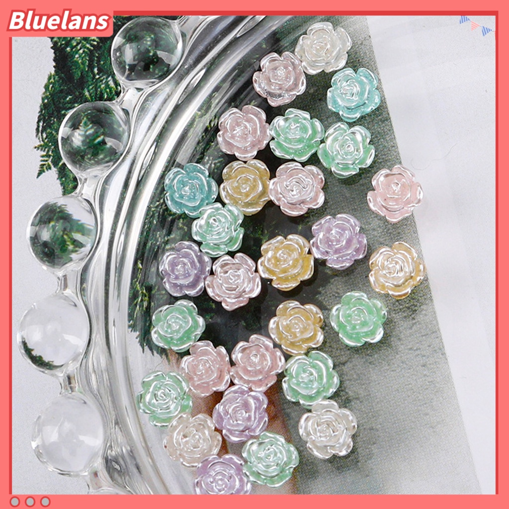 [BLM] 50pcs Manicure Dekorasi Indah DIY Ringan Multicolor Camellia Hiasan Kuku Untuk Wanita