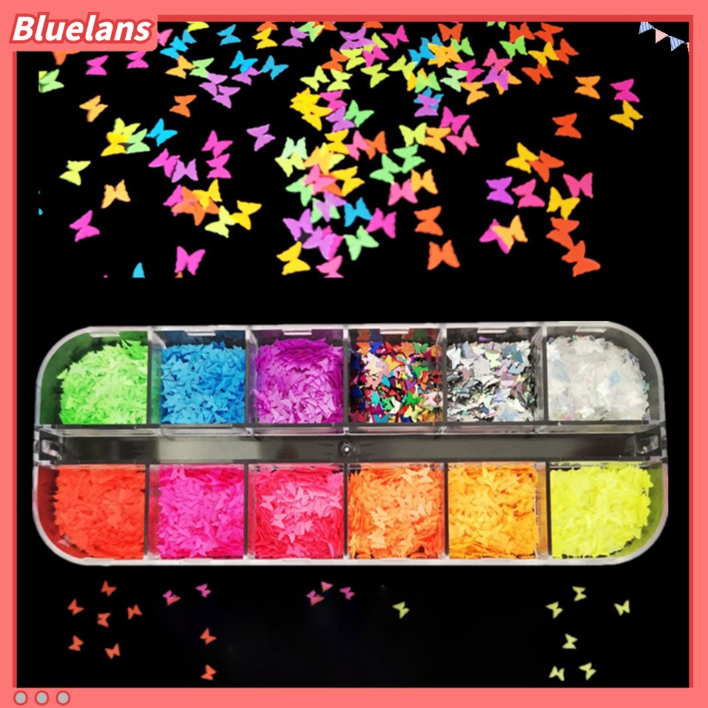 [BLM] Nail Glitter Indah DIY Sequin Kuku Kupu-Kupu Tipis Ringan Untuk Wanita