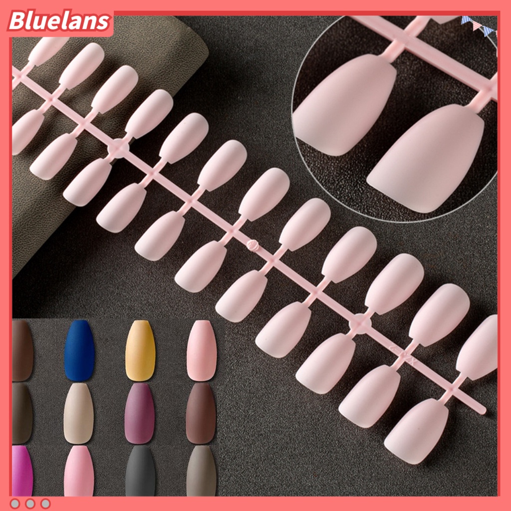 [BLM] 24pcs Kuku Palsu Ultra-Tipis Yang Dapat Dilepas Tekstur Matte Warna Hidup Tidak Dapat Pecah Dipakai Tekan Pada Kuku Palsu DIY Manicure Tools Perlengkapan Kuku