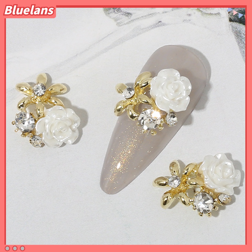 [BLM] 10pcs Hiasan Kuku Tiga Dimensi Bersinar Mudah Tempel Gloss DIY Berkilau Camellia Nail Charm Manicure Designs Nail Salon Supply