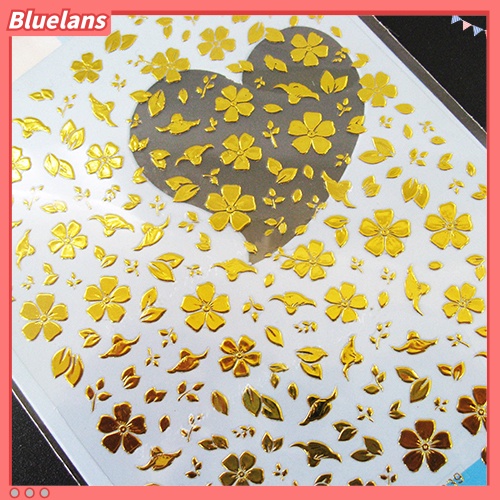 [BLM] Banyak 3D Golden Hitam Decal Stiker Nail Art Tip DIY Dekorasi Stamping Manicure