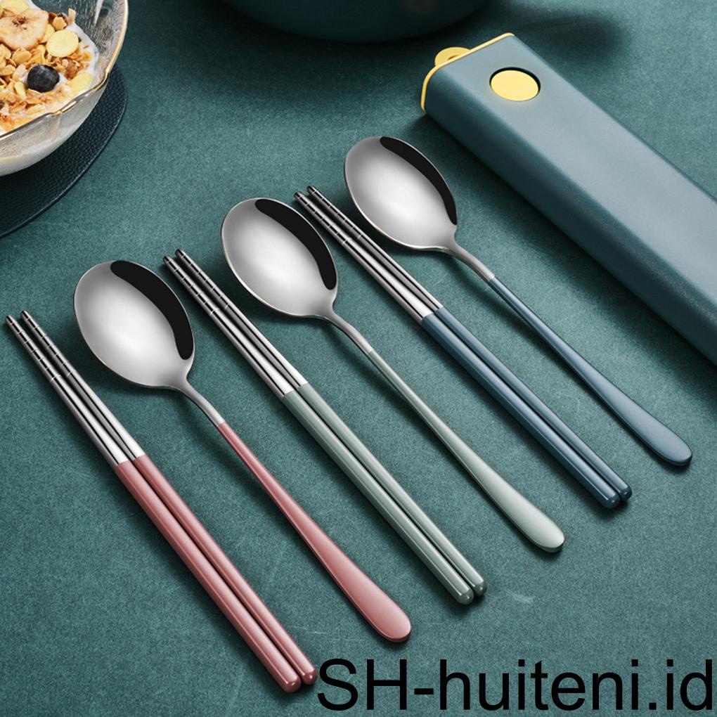 304set Alat Makan Peralatan Dapur Sendok Ringan Portabel Set Peralatan Travel Dengan Kotak Untuk Camping Asrama