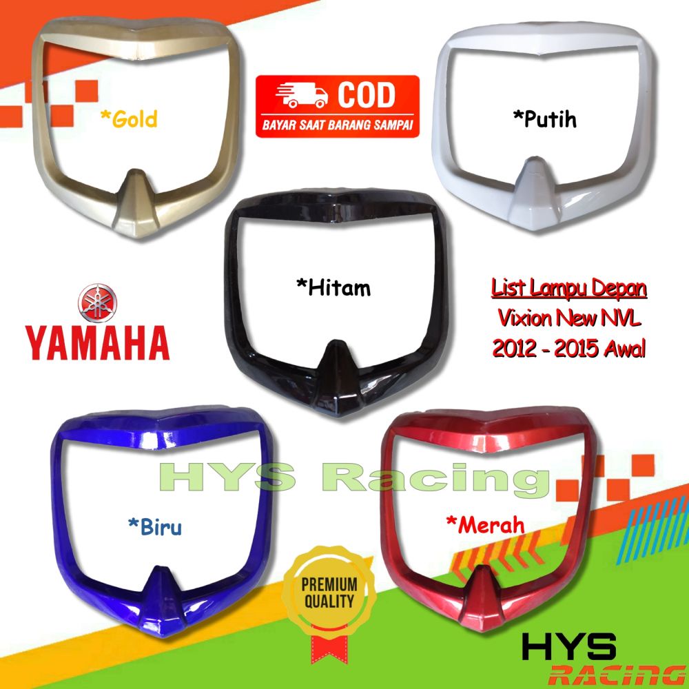 HYC List Lampu Depan Vixion New NVL 2012 2013 2014 2015 Awal - Cover Lislampu Ring Head Kedok Lampu 