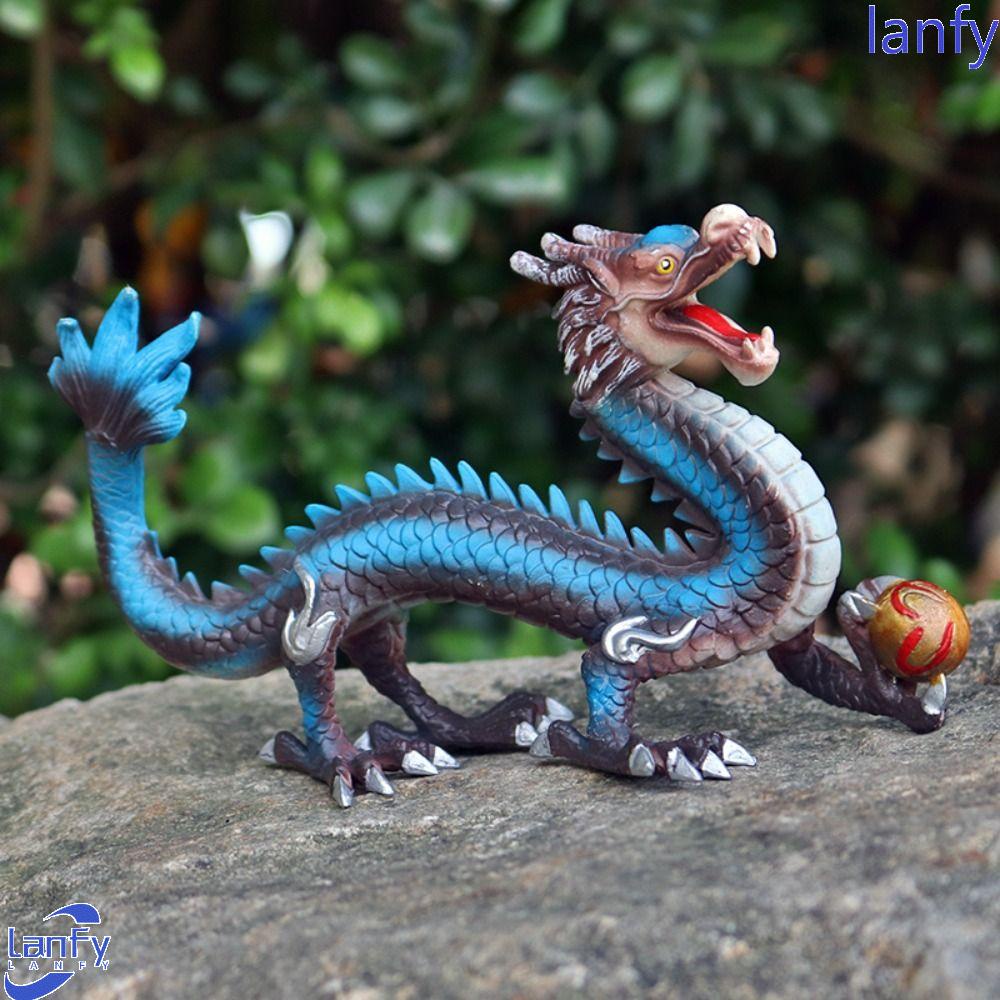 Lanfy Mainan Edukasi Action Figure Dinosaurus Untuk Anak Patung Naga Simulasi Naga Mainan PVC Naga Model Hewan Naga Cina Naga