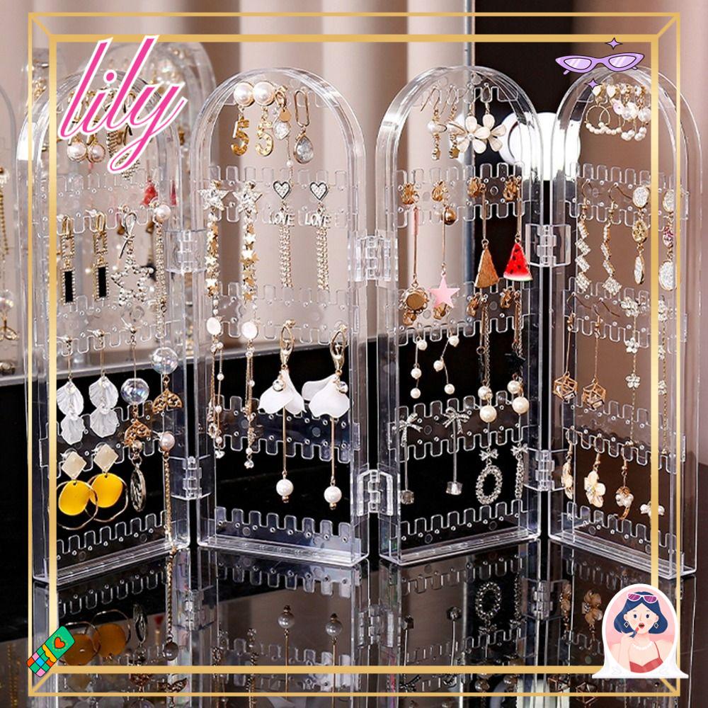 Tempat Pajangan Anting LILY Kotak Penyimpanan Praktis Panel Kipas Kalung Rak Perhiasan