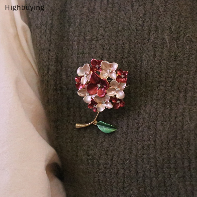 Hbid Kreatif Sastra Hydrangea Tanaman Bunga Bros Wanita Barat Pin Sweater Bros Perhiasan Aksesoris Glory