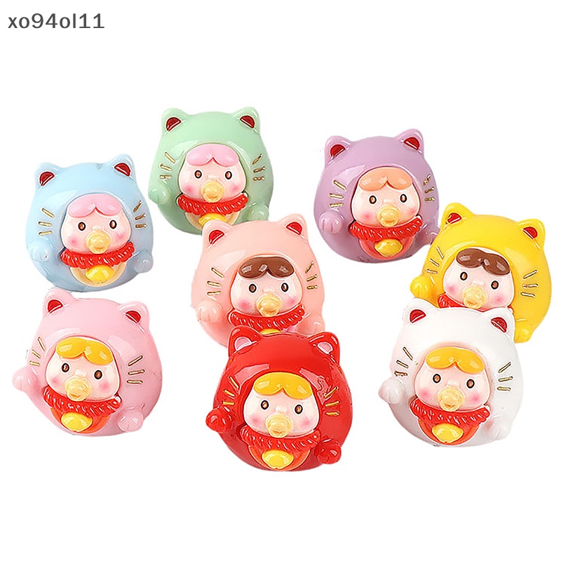 Xo 1Pc Mini Lucky Cat Ornamen Kartun Boneka Lanskap Mikro Rumah Boneka Miniatur Mobil Mainan Desktop Dekorasi OL