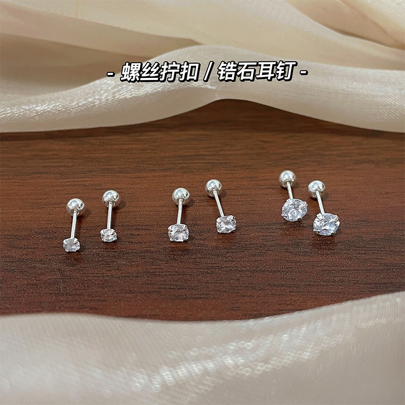 Ay(cn) Anting Tusuk Zirkon Hati Kupu-Kupu Elegan Kristal Kacang Silver Untuk Aksesoris Perhiasan Wanita