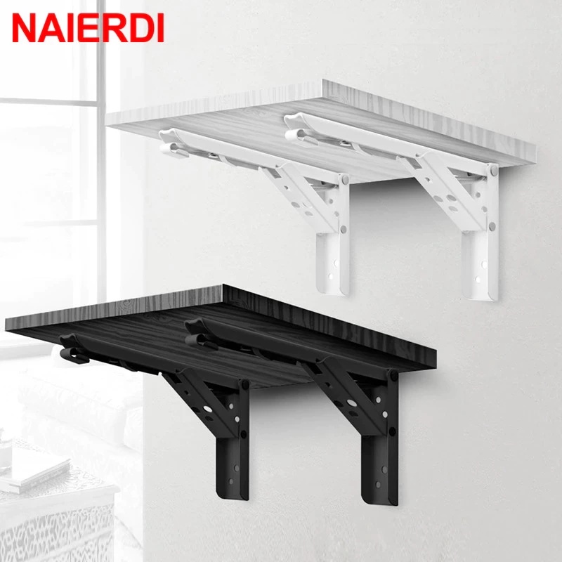 YGRETTE - XIDA Braket Engsel Siku LIPAT Stainless Steel 60 kg 2 PCS 8 10 12 14 Inch RAK daun meja siku dinding tembok bracket