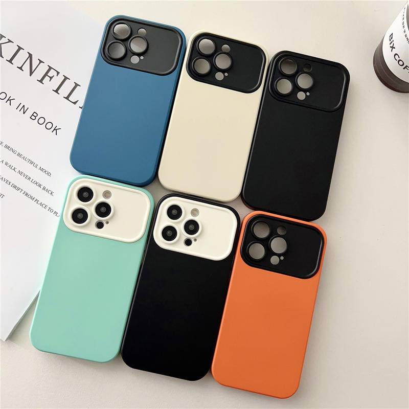 IPHONE Kamera Perlindungan Kulit Merasa Silikon Casing Ponsel Untuk iPhone14 13 12 Pro Max14 Plus 2in1 Splice Shockproof Back Cover Untuk iPhone14 Plus