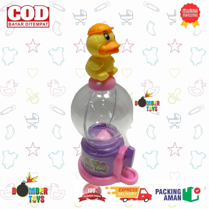 MAINAN ANAK CANDY MACHINE KOTAK PERMEN DISPENSER BEBEK UNTUK ANAK