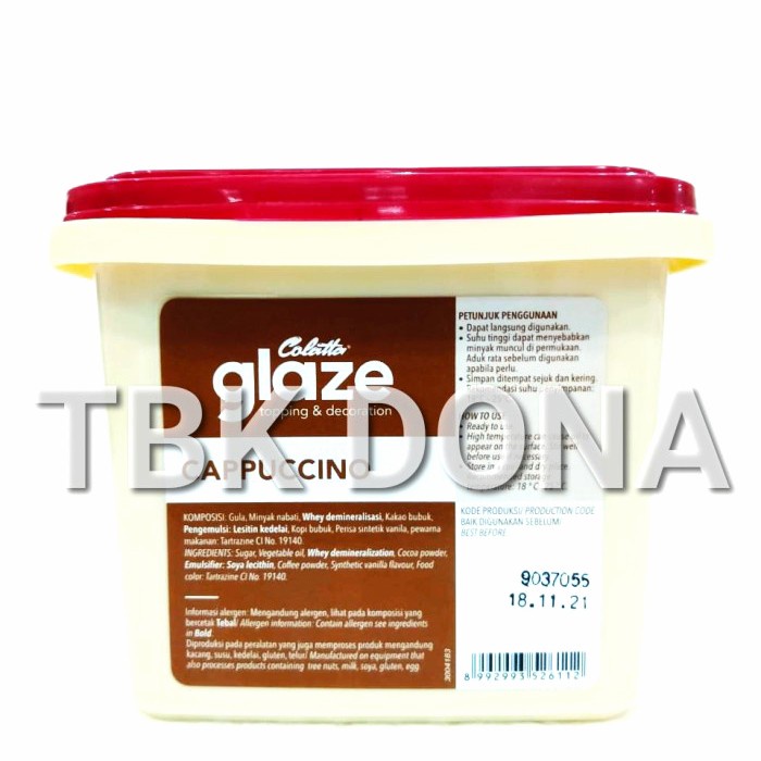 

New Arrival- Colatta Glaze Toping Rasa Cappucino 1 Kg