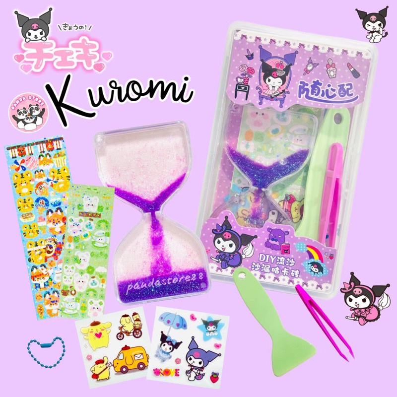 Gantungan DIY Mainan Jam Pasir Stiker Sanrio Melody Cinnamonroll Kuromi