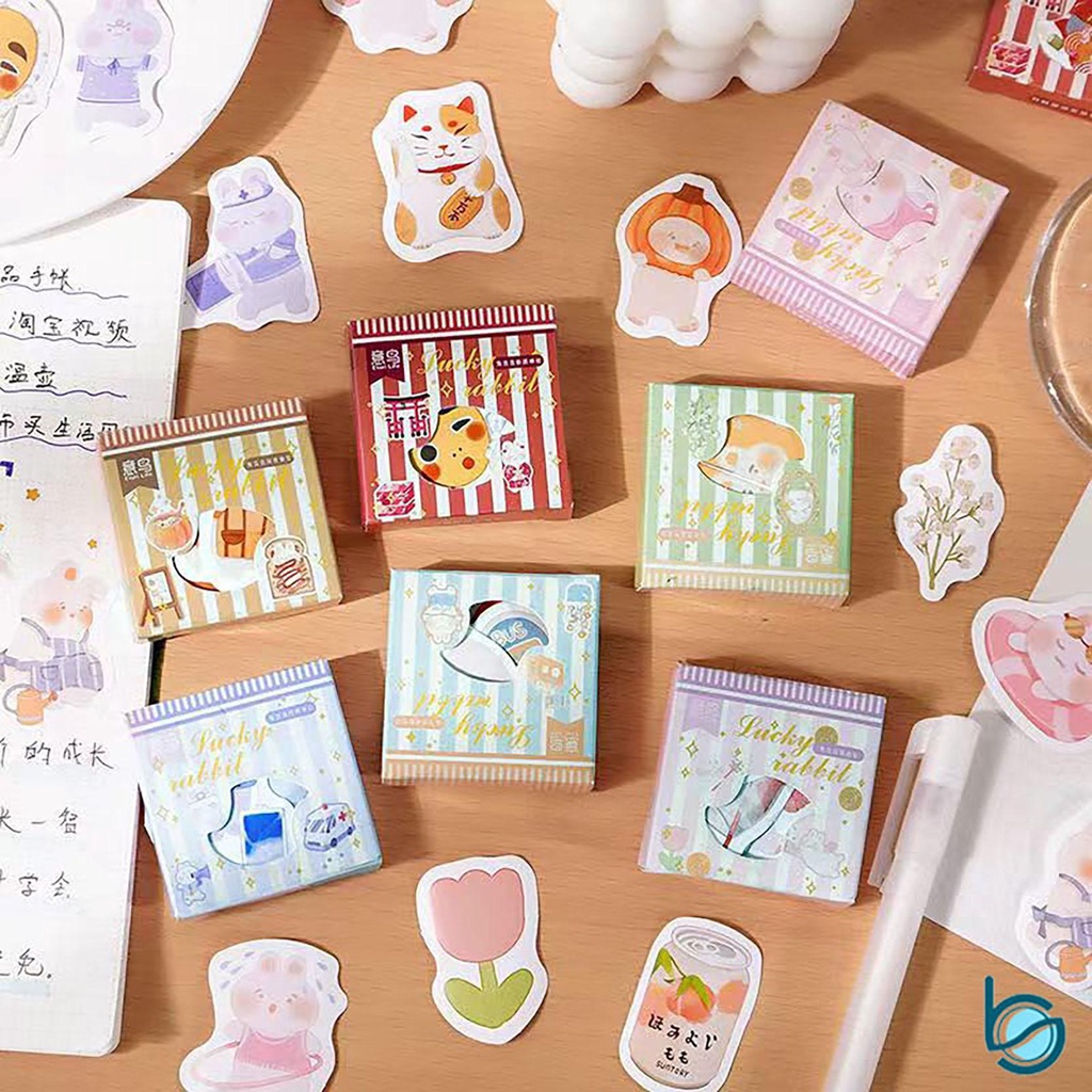 

45 pcs kotak stiker seri akun tangan album item dekoratif stiker penyegelan DIY - Best Stationary