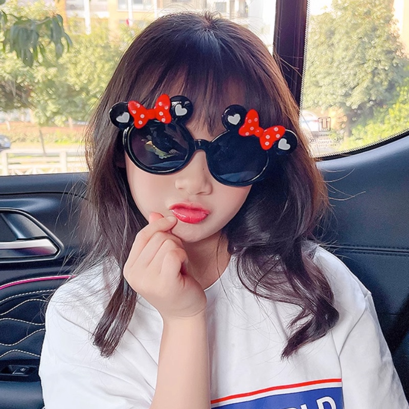 (YUZHU) Kacamata Hitam Busur Anak-Anak Fashion Korea Bayi Perempuan Cinta Fashion Candy Color Sunglasses