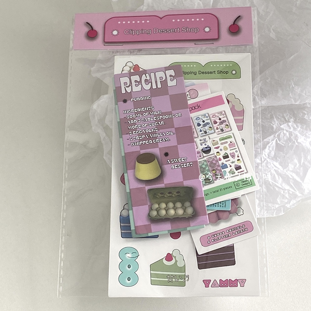 Klipping Dessert Handbook Handbook Sticker Pack Set ins Style Stiker Tablet PC