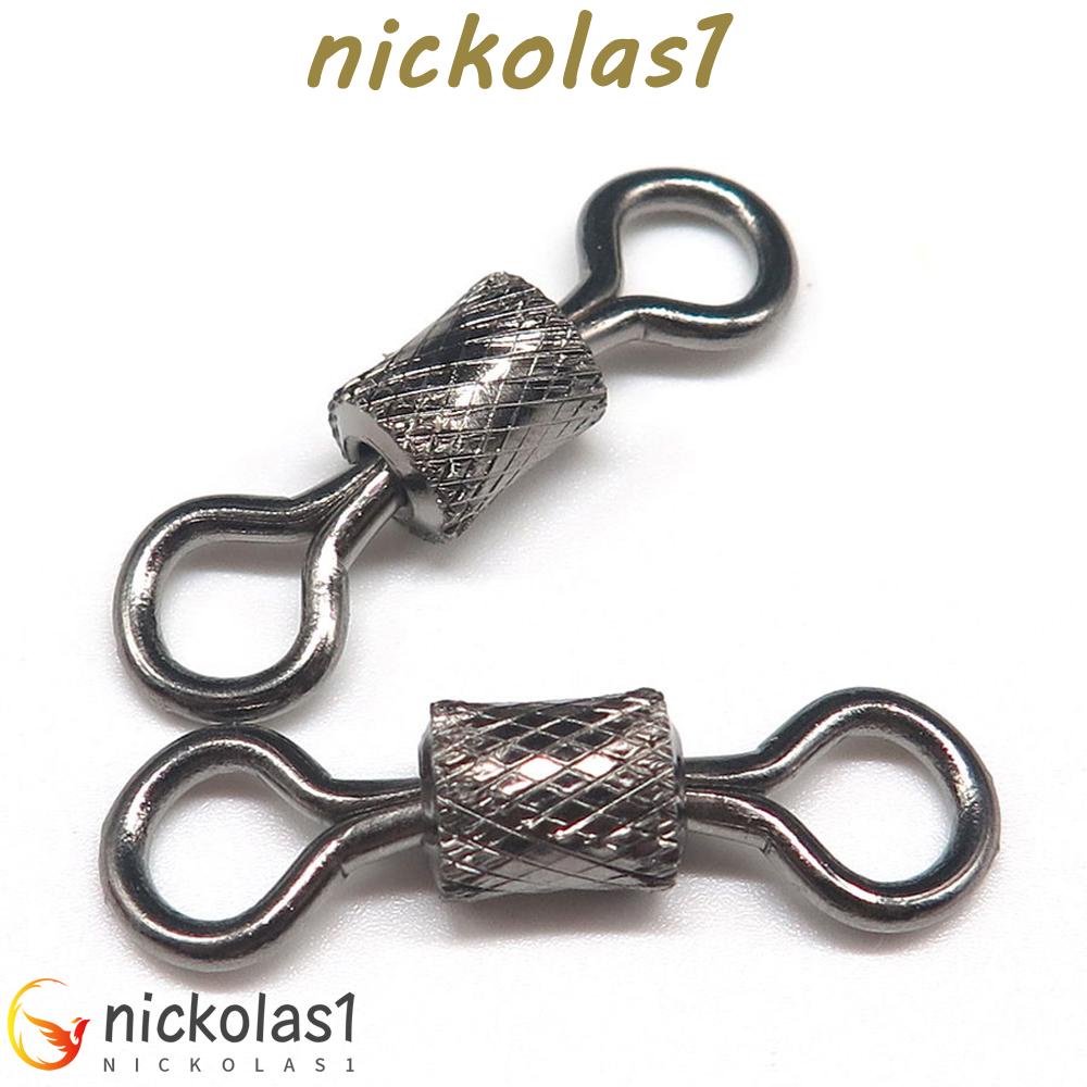 Nickolas1 Pancing Putar1#~14# Aksesoris Memancing Memancing Ikan Laut Untuk Ikan Gurame Stainless Steel Padat Rings Rolling Swivel