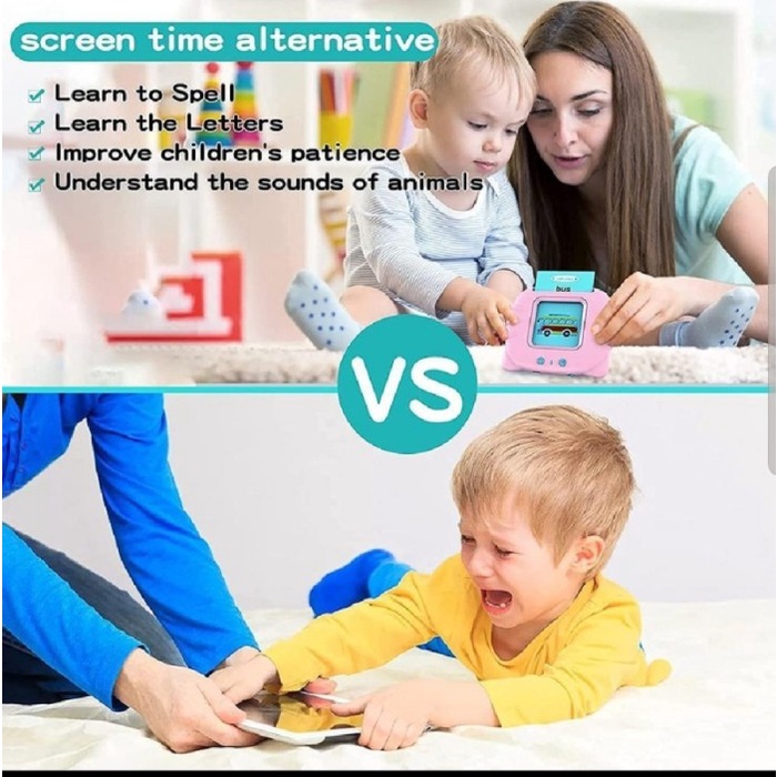 Card Early Education Bilingual Mainan  card bersuara/ inggris - biru