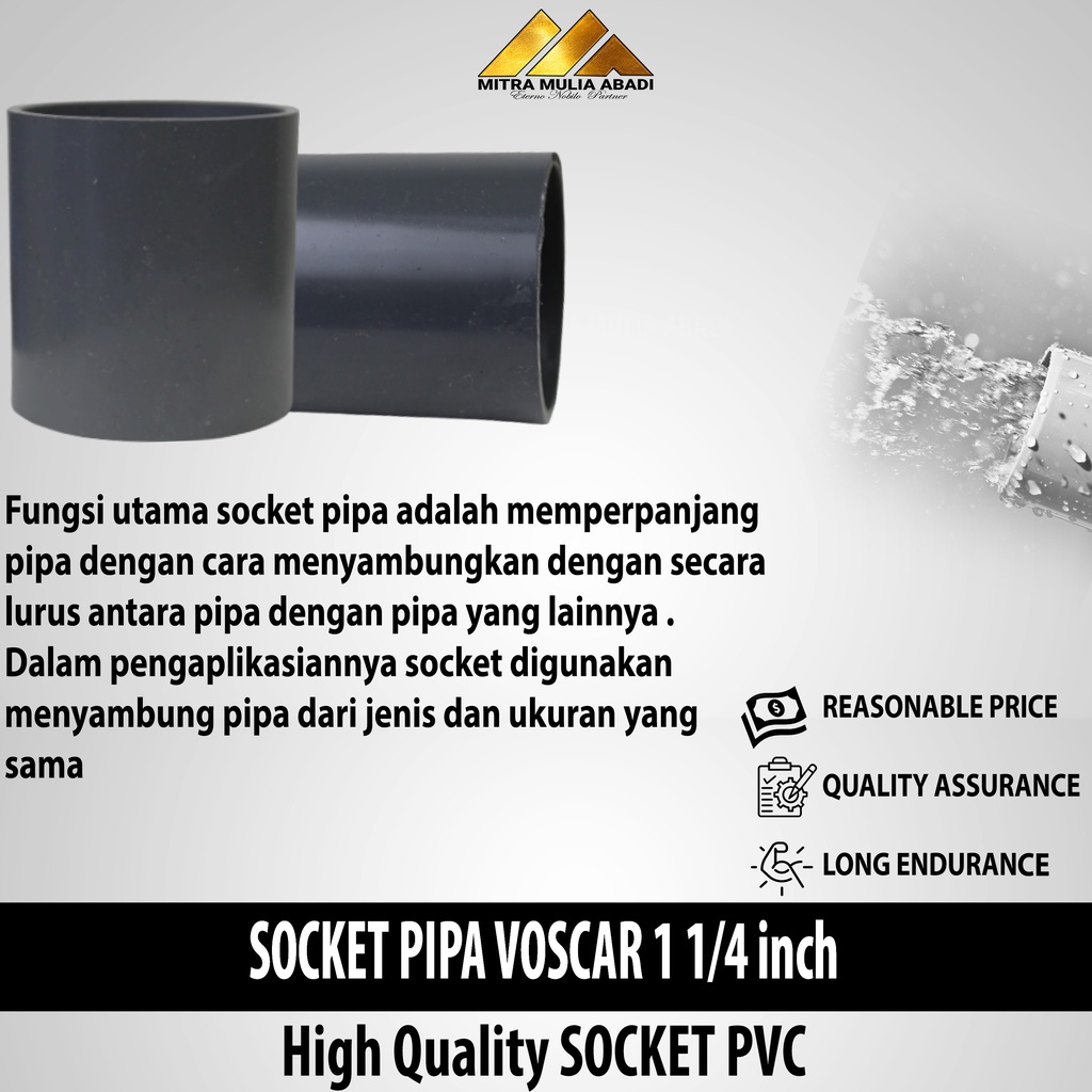 Socket Soket Sambungan PVC 1 1/4 inch  VOSCAR