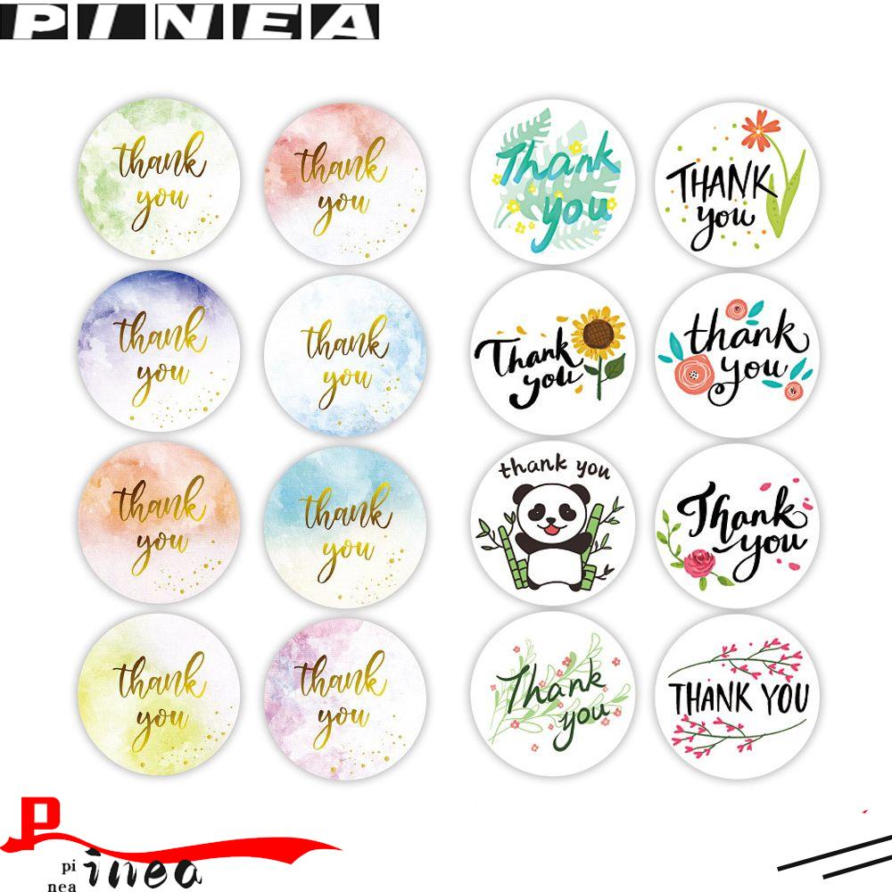 Nanas 500PCs Thank You Sticker Bulat Dekorasi Scrapbook Handmade Kertas Roll