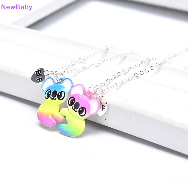 Newbaby 1pasang Lucu Colorful Raccoon Pendant Best Friend Kalung Persahabatan Perhiasan Hadiah ID
