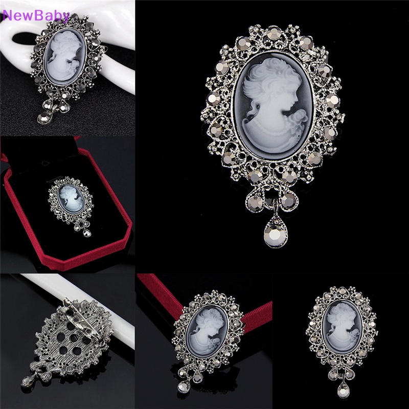 Newbaby Hot Vintage Cameo Victorian Style crystal Pesta Pernikahan Wanita Liontin Bros Pin ID